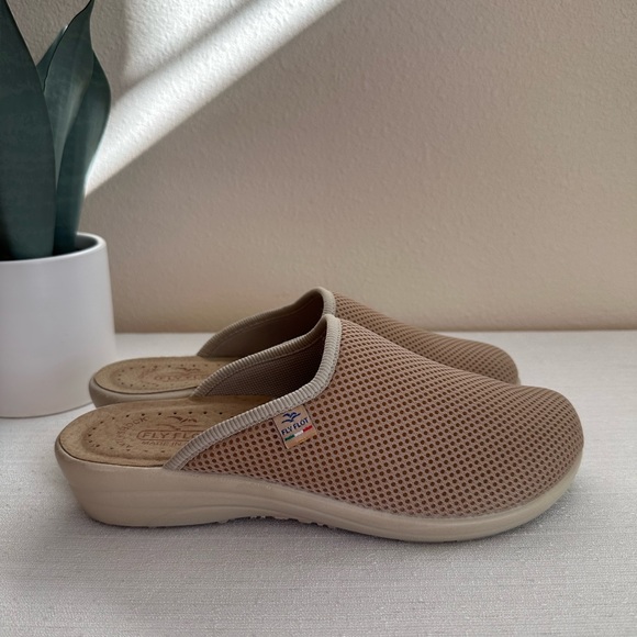 Fly Flot Nude Mesh Anatomic Leather Insole Comfy Mules Women’s EU41 US9.5 Italy - Picture 5 of 13